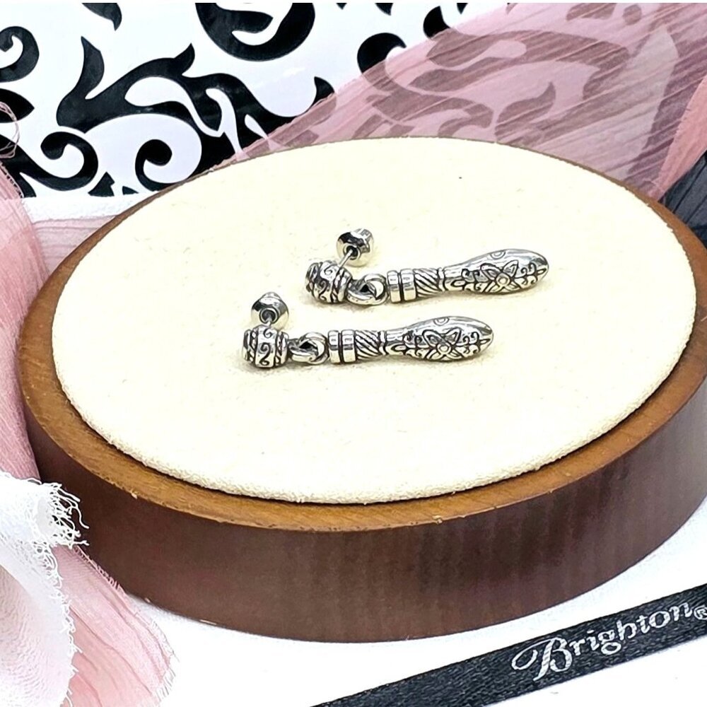 Brighton Retired Etched Swirls Filagree Flower Motif Post Earrings